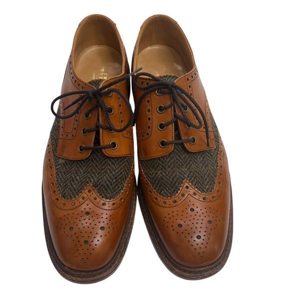 Charles Tyrwhitt Tan and Green Leather Brogues main image 5